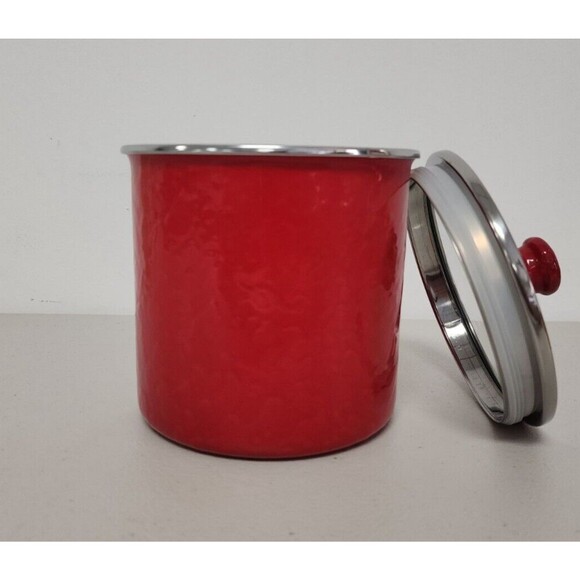 Golden Rabbit Enamelware - 2qt Canister (Solid Red) Solid Red - Picture 2 of 4